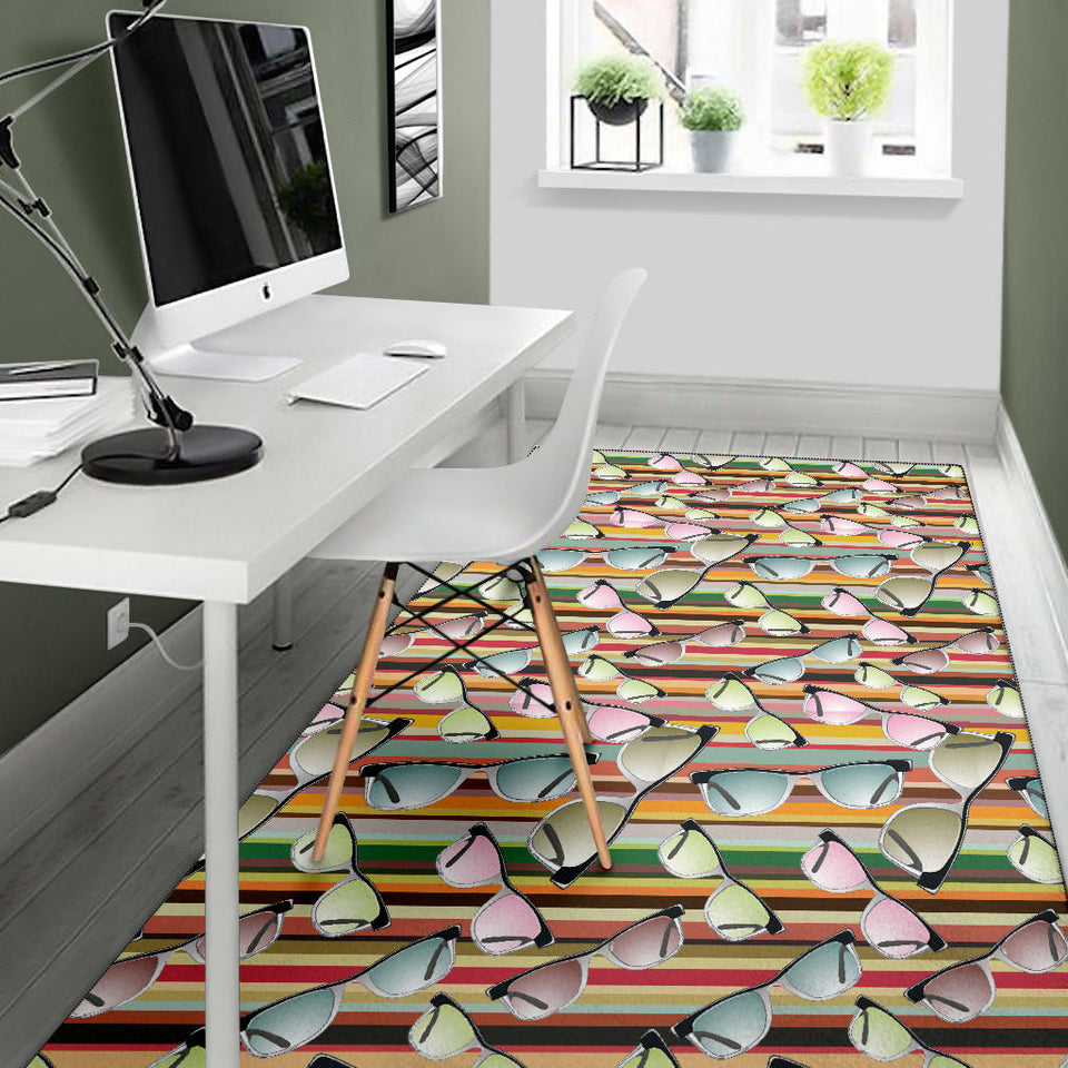 Sun Glasses Pattern Print Design 02 Area Rug