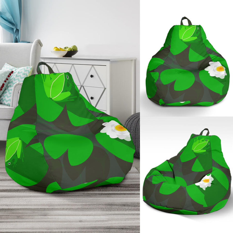 Frog Waterlily Pattern Bean Bag Cover