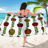 Colorful Apples Leave Zebra Stripe Sarong