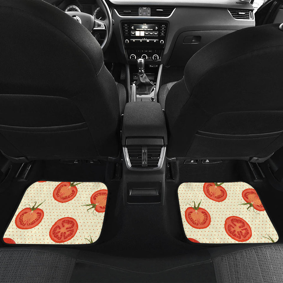 Tomato Dot Background Front And Back Car Mats