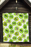 Watercolor Kiwi Pattern Premium Quilt