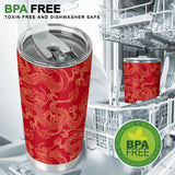 Gold Dragons Red Background Tumbler