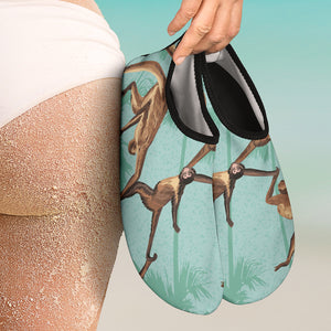 Monkey Palm Tree Background Aqua Shoes