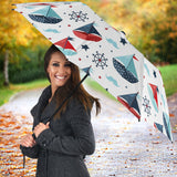Cute Color Paper Sailboat Pattern Umbrella