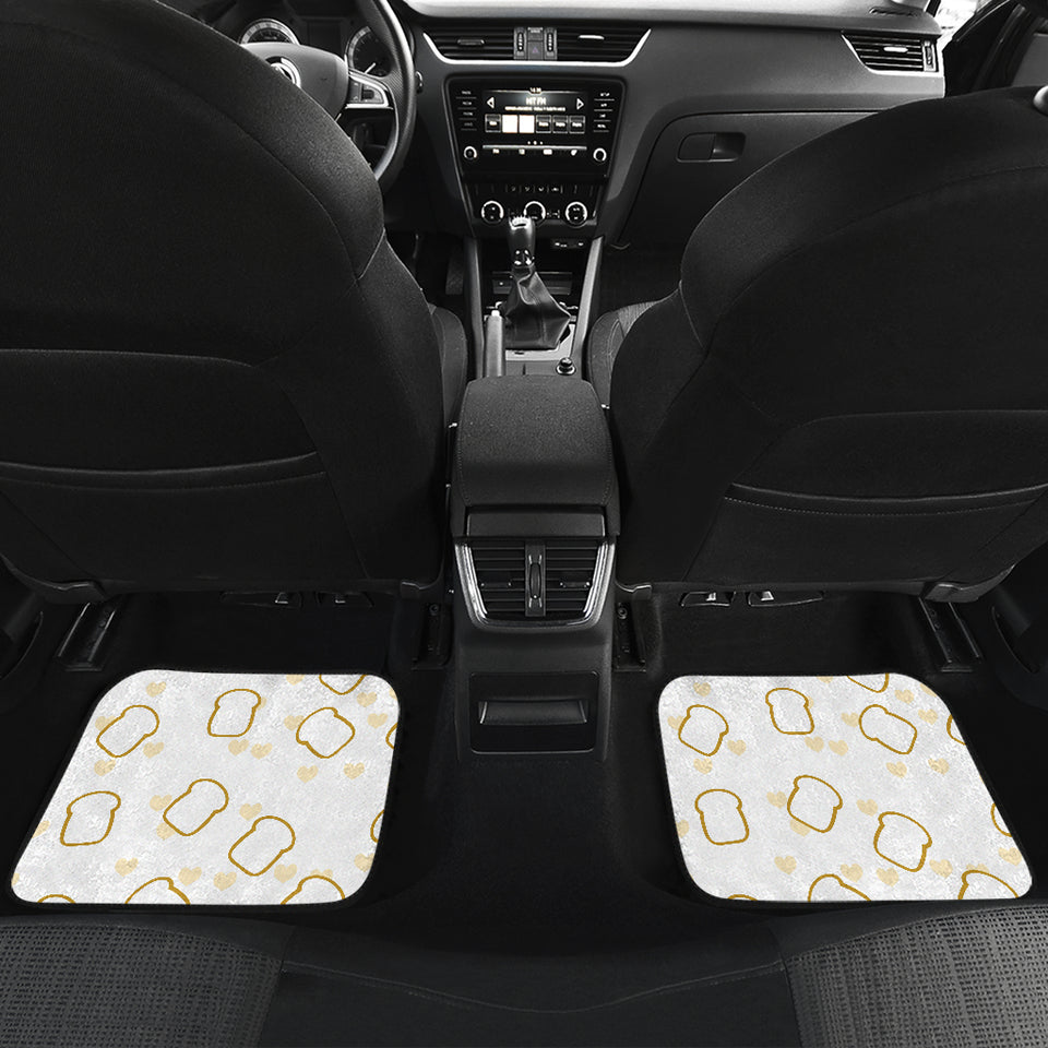 Bread Toast Pattern Print Design 01 Front and Back Car Mats