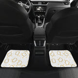 Bread Toast Pattern Print Design 01 Front and Back Car Mats
