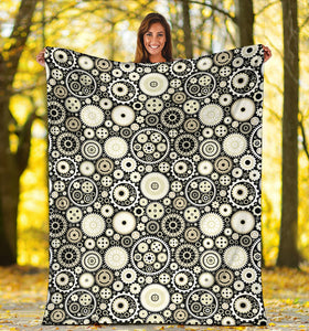 Gear Pattern Print Design 02 Premium Blanket