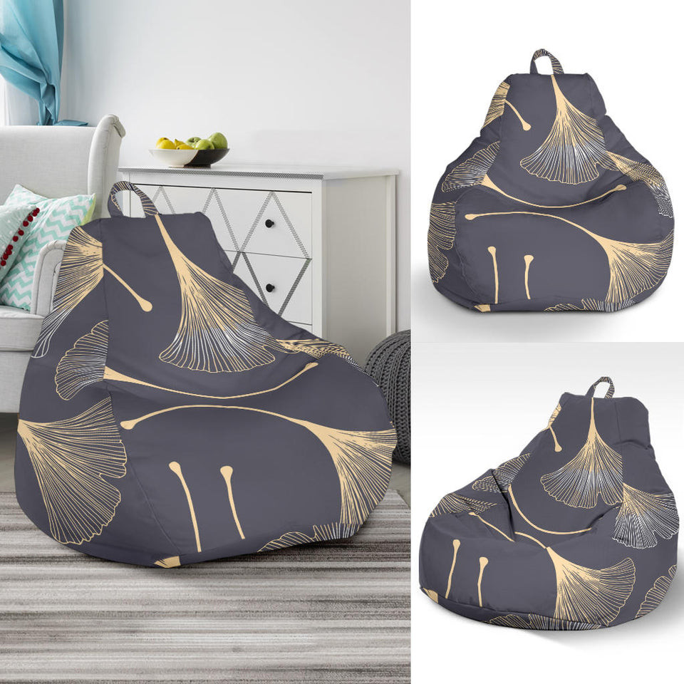 Gold Ginkgo Leaves Bean Bag Cover