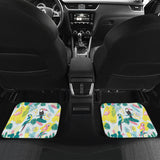 Cute Parrot Toucan Flamingo Cactus Exotic Leaves Pattern Front And Back Car Mats