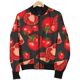Tomato Black Background Women'S Bomber Jacket