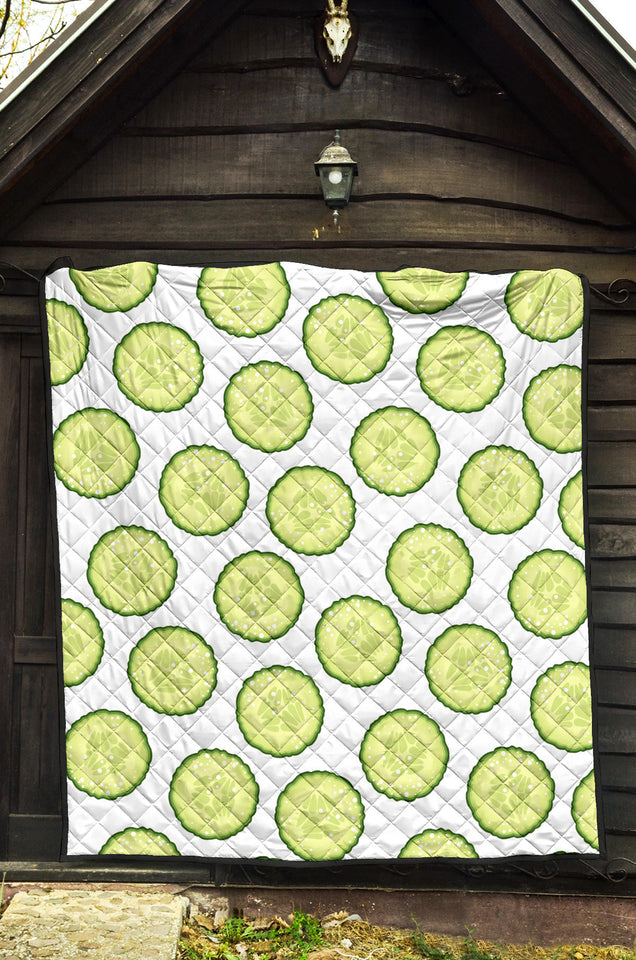 Cucumber Slices Pattern Premium Quilt