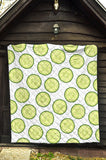 Cucumber Slices Pattern Premium Quilt