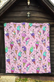 Cute Ice Cream Cone Animal Pattern Premium Quilt
