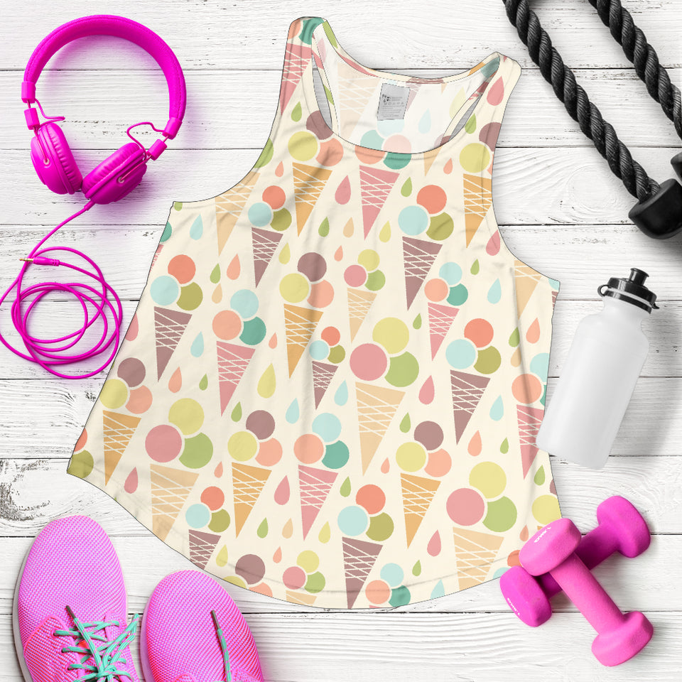 Ice cream cone pattern Women Racerback Tank Top