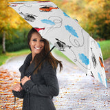 Watercolor Helicopter Cloud Pattern Umbrella