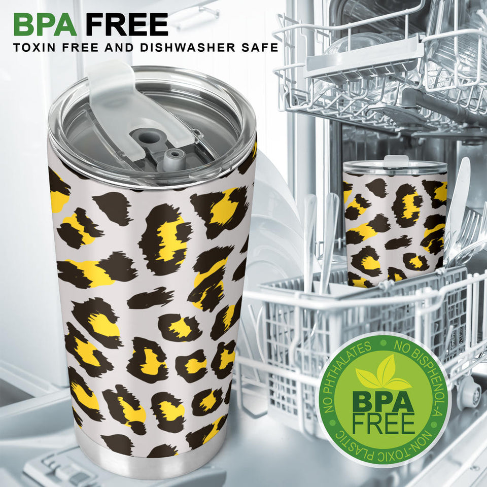 Gray Leopard Print Pattern Tumbler