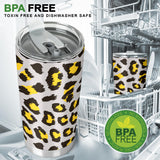 Gray Leopard Print Pattern Tumbler