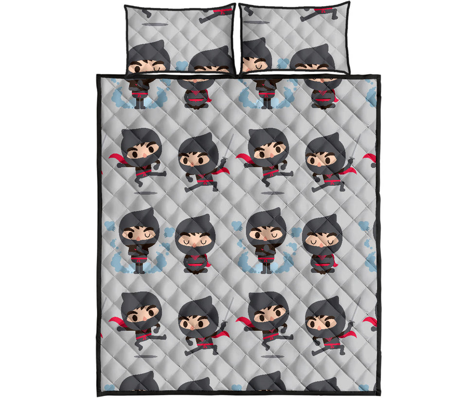 Cute ninja pattern Quilt Bed Set