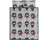 Cute ninja pattern Quilt Bed Set