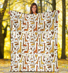 Giraffe Pattern Print Design 04 Premium Blanket