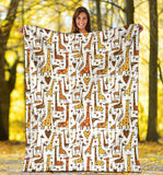 Giraffe Pattern Print Design 04 Premium Blanket