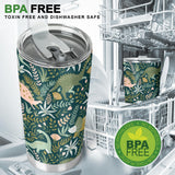 Dinosaurs Tropical Leaves Flower Pattern Tumbler
