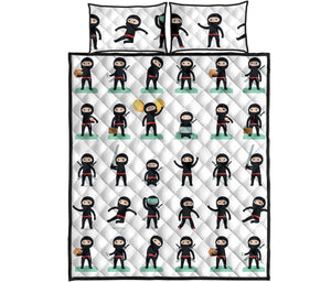 Cute ninja katana sword pattern Quilt Bed Set
