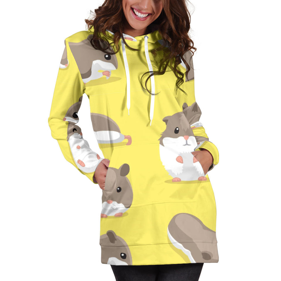 Cute Hamster Pattern Women'S Hoodie Dress