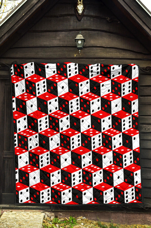 Dice Pattern Print Design 02 Premium Quilt