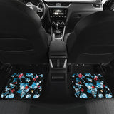 Skull Flower Roses Leave Pattern Front And Back Car Mats