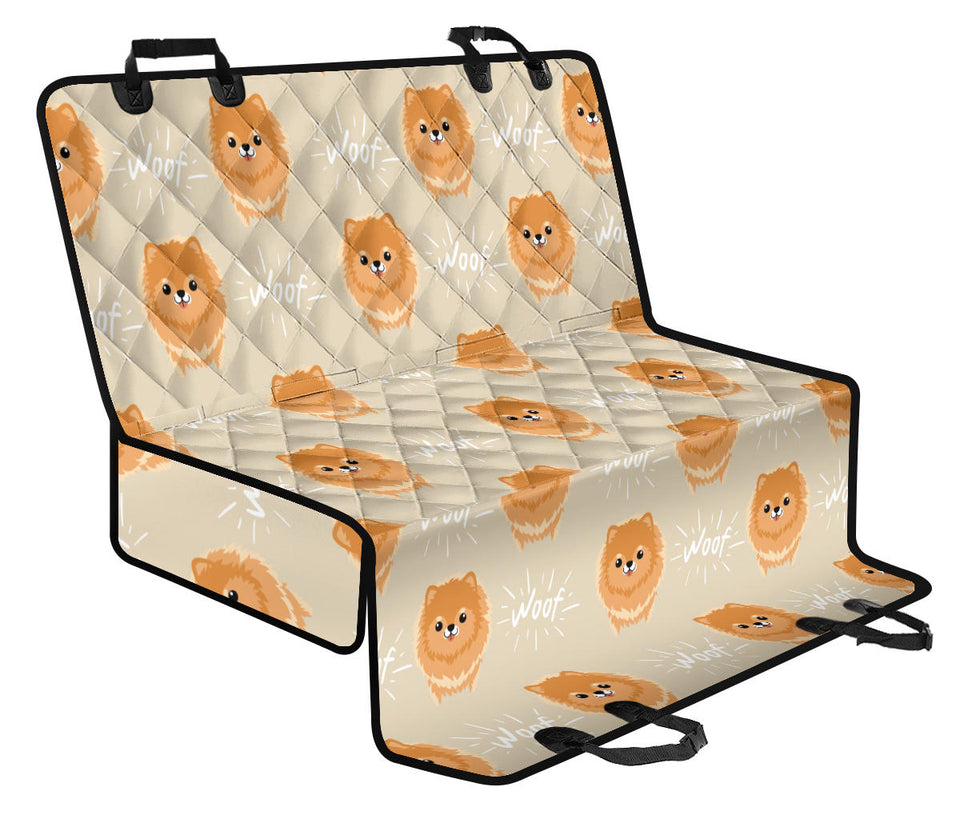 Cute Brown Pomeranian Puppy Dog Car Seat Covers
