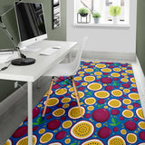 Passion Fruit Blue Background Area Rug