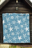 Starfish Blue Blackground Premium Quilt