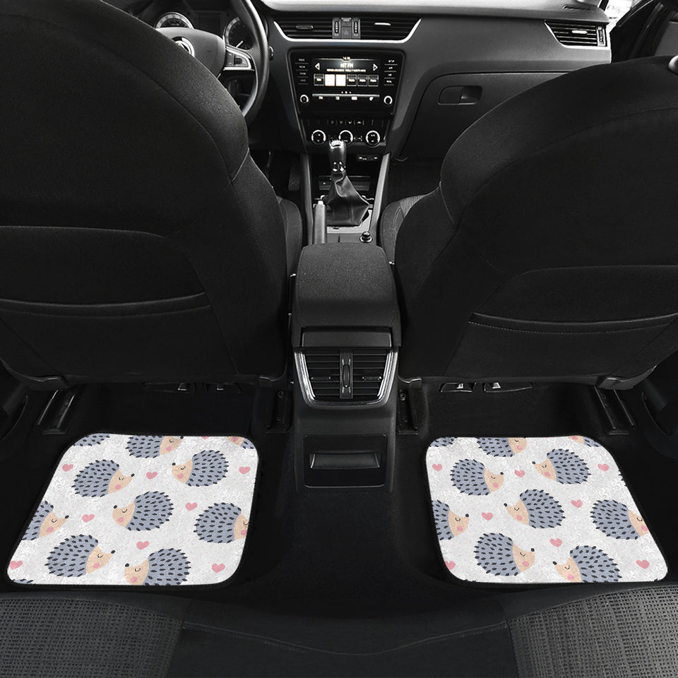 Hedgehog Pattern Print Design 04 Front and Back Car Mats