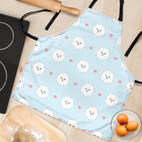 White Cute Pomeranian Pattern Adjustable Apron
