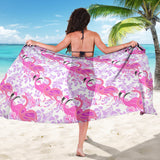 Pink Flamingo Flower Pattern Sarong
