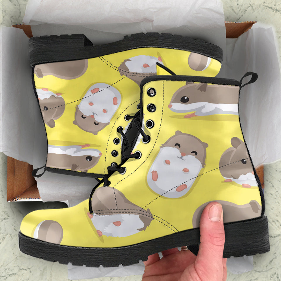 Cute Hamster Pattern Leather Boots