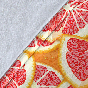 Tropical Grapefruit Pattern Premium Blanket