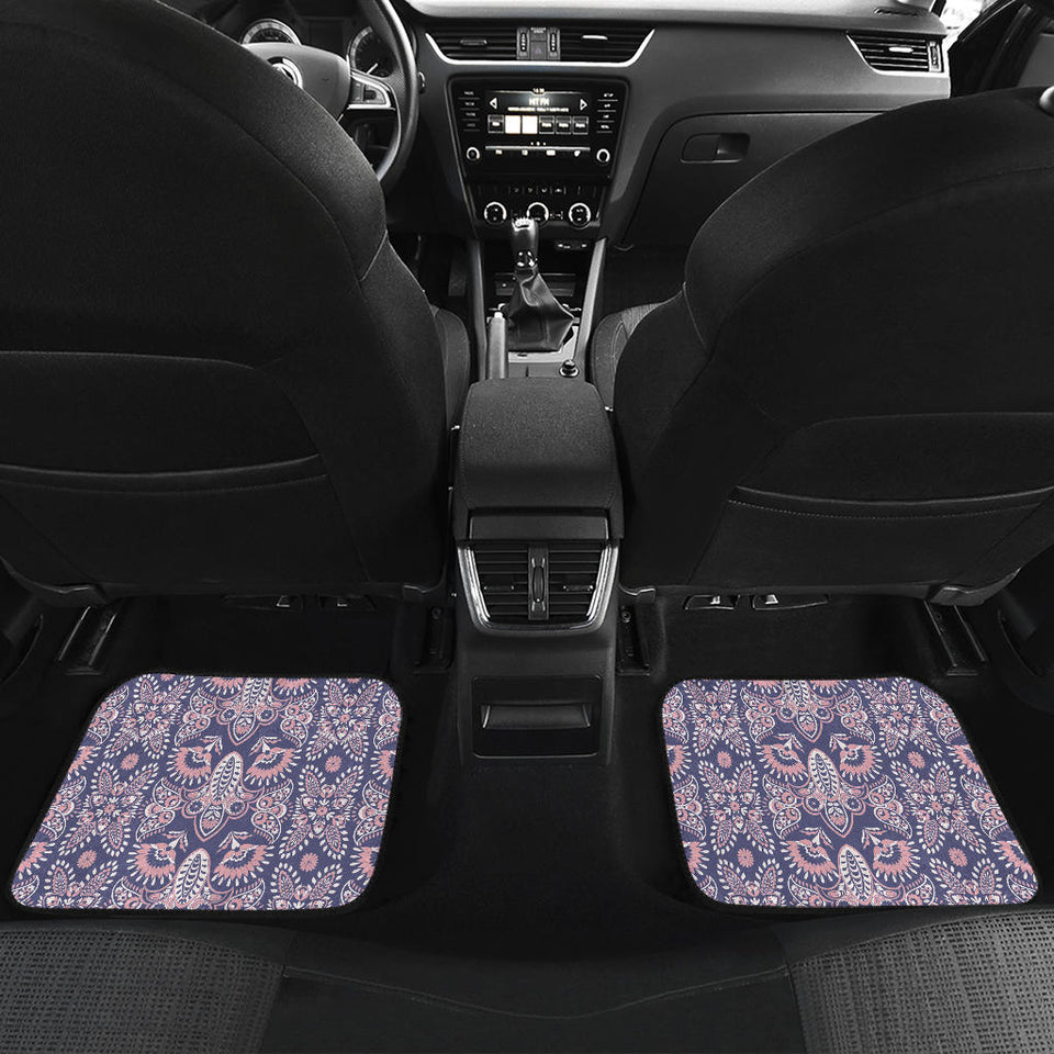 Indian Batik Style Pattern Front And Back Car Mats