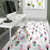 Cute Mermaid Dolphin Fish Starfish Pattern Area Rug