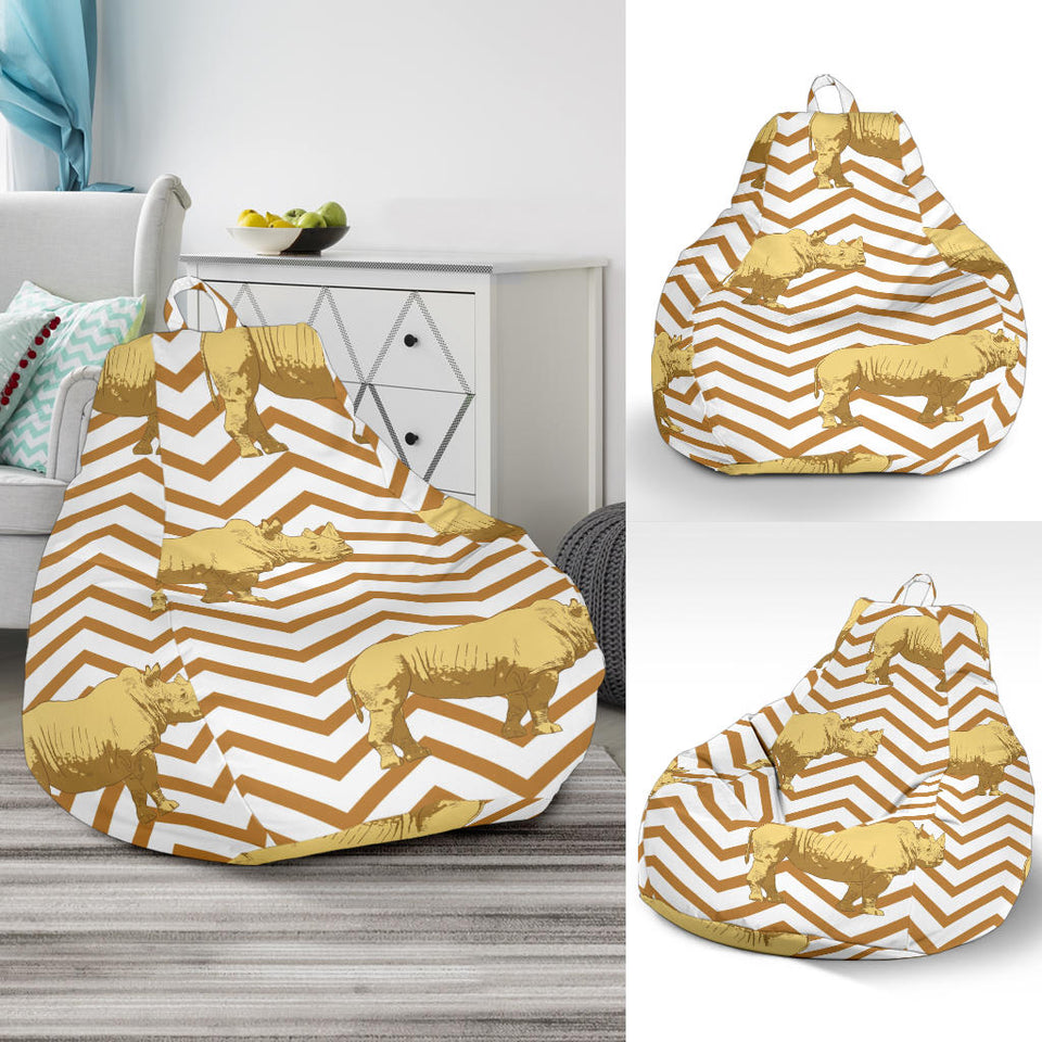Rhino Yellow Theme Pattern Bean Bag Cover