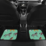 Colorful Horses Pattern Front And Back Car Mats