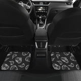 Garlic Pattern Black Background Front And Back Car Mats
