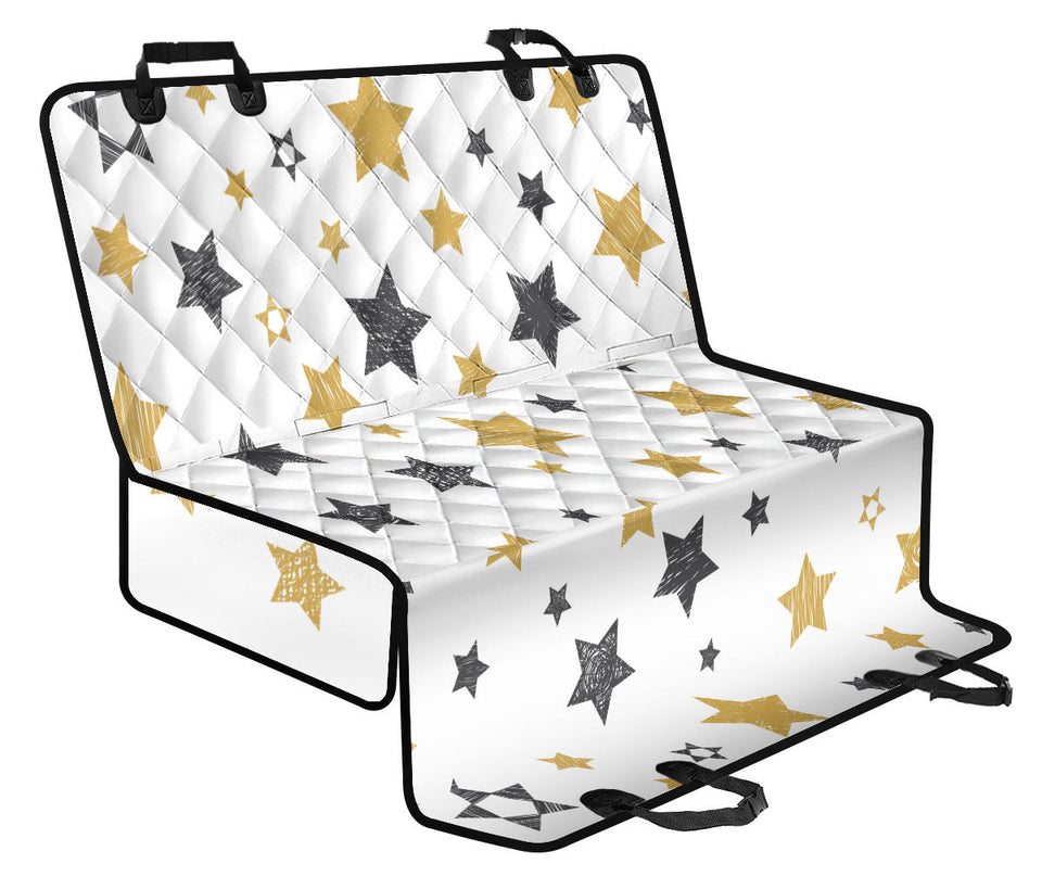 Hand Drawn Gold Black Star Pattern Dog Car Seat Covers