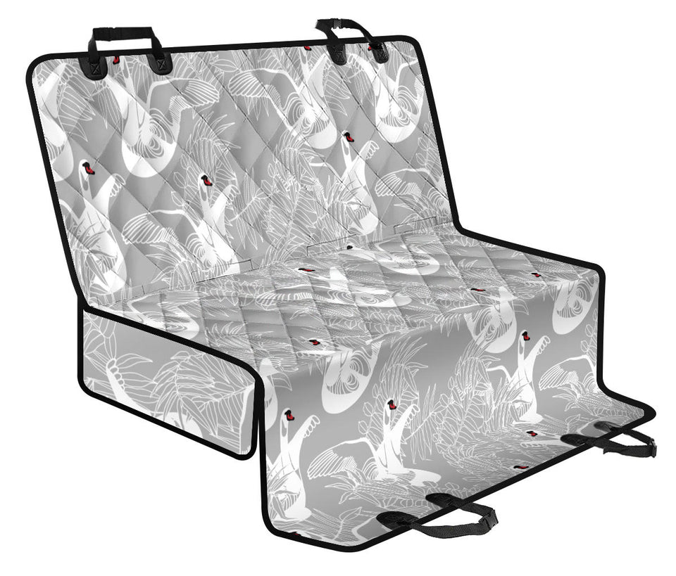 White Swan Gray Background Dog Car Seat Covers