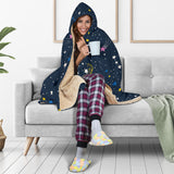 Space Pattern With Planets, Comets, Constellations And Stars Hooded Blanket