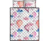 Watercolor air balloon cloud pattern Quilt Bed Set
