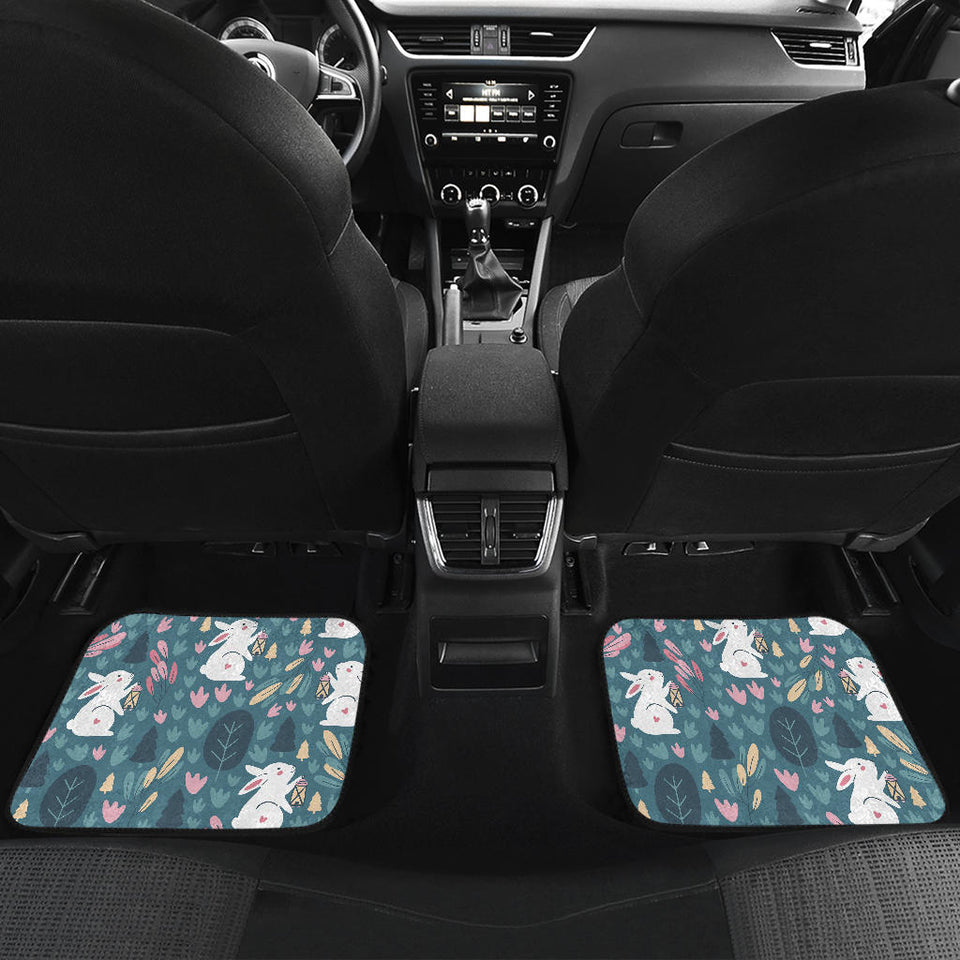 Cute Rabbit Pattern Front And Back Car Mats