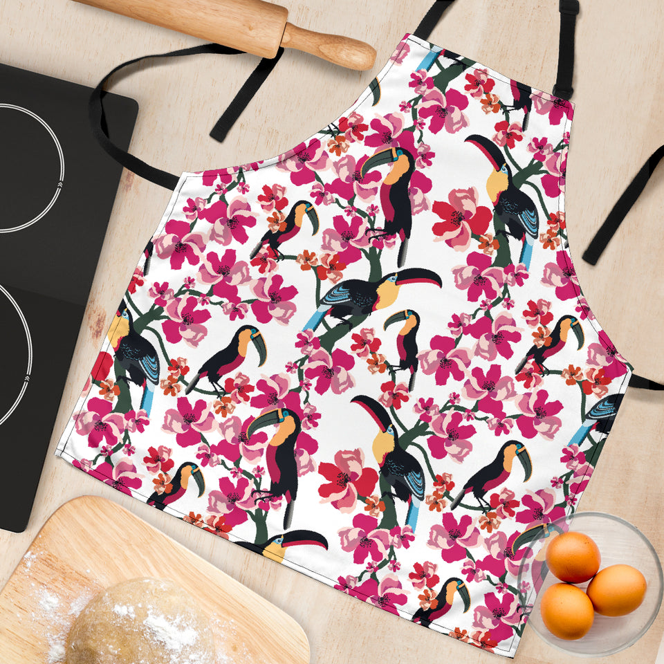 Toucan Flower Design Pattern Adjustable Apron