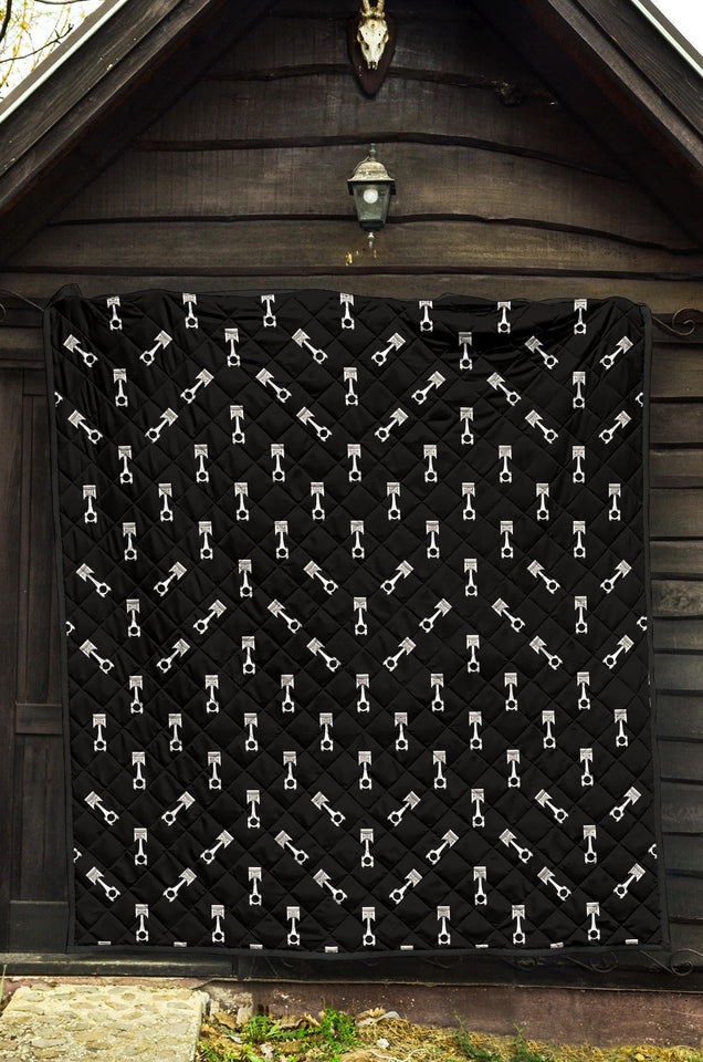 Engine Piston Black Theme Pattern Print Design 03 Premium Quilt